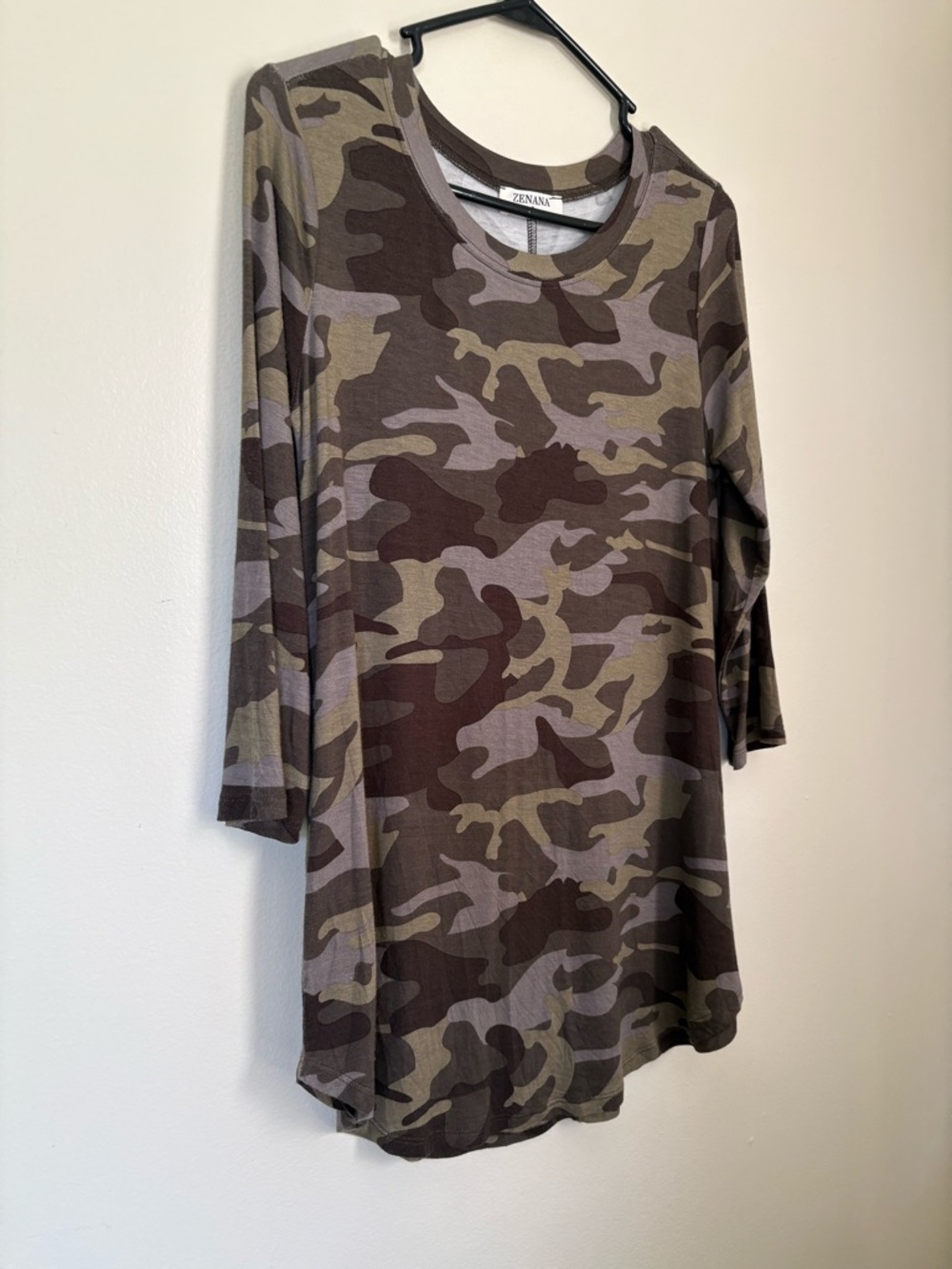 Zenana Outfitters Camo Tunic Mini Dress Size Small - Picture 2 of 11